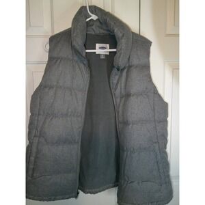 Old Navy Puffer‎ Vest Sleeveless Padded Quilted Gray Casual XL
